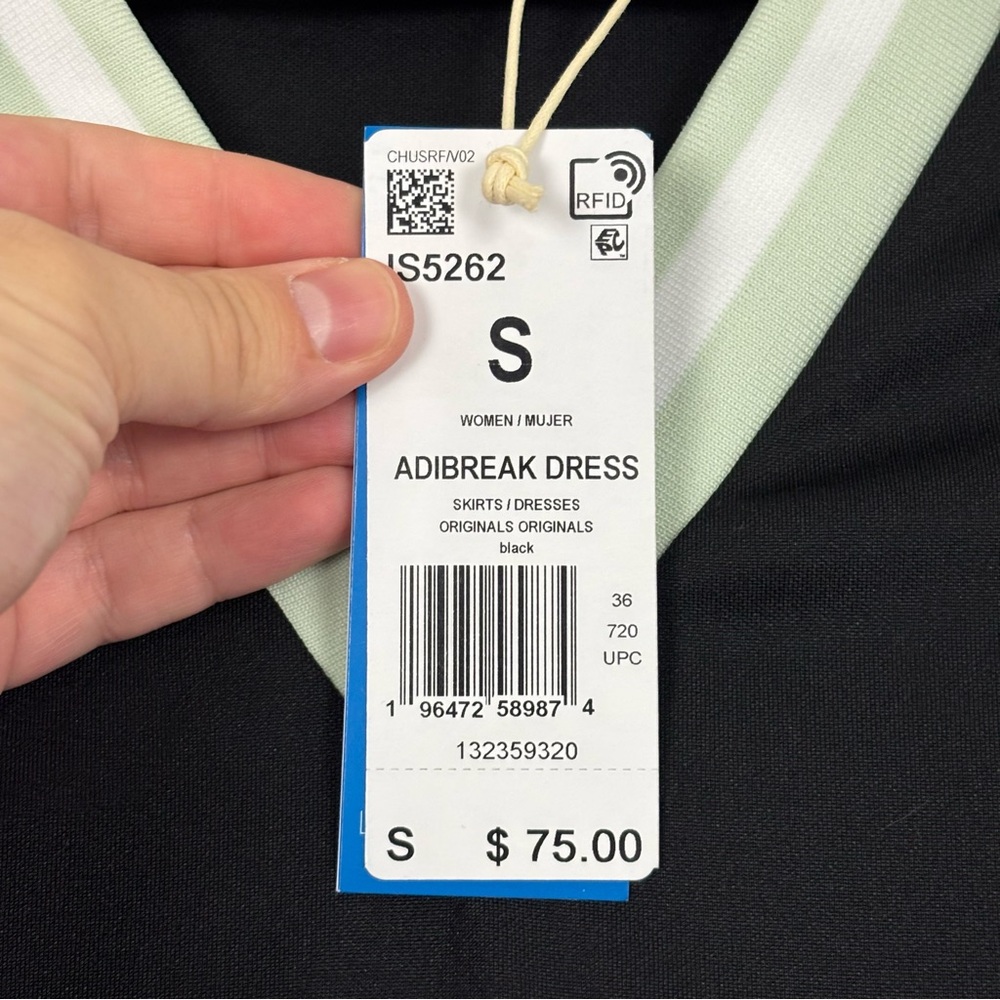 Adidas Originals Neutral Court adibreak sleeveless mini dress black small NWT - Picture 7 of 13